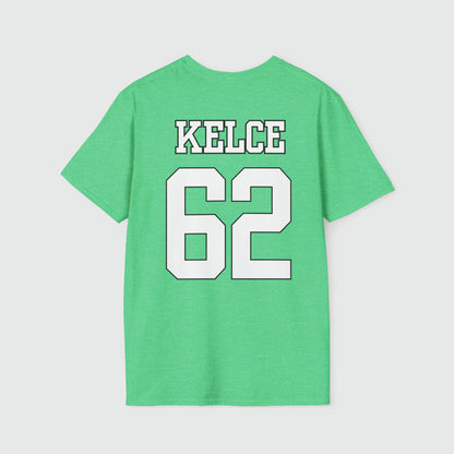 Jason Kelce Shirsey Product Pic Back Heather Irish Green
