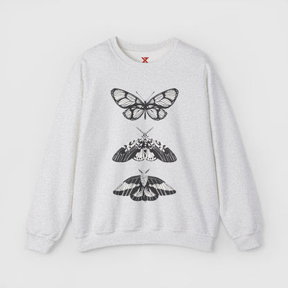 B & W Butterfly Crewneck Product Pic Ash