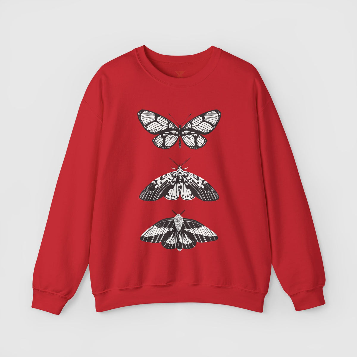 B & W Butterfly Crewneck Product Pic Red