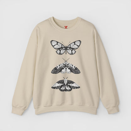 B & W Butterfly Crewneck Product Pic Sand