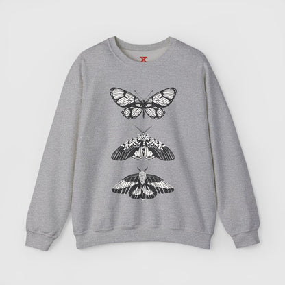 B & W Butterfly Crewneck Product Pic Sport Grey