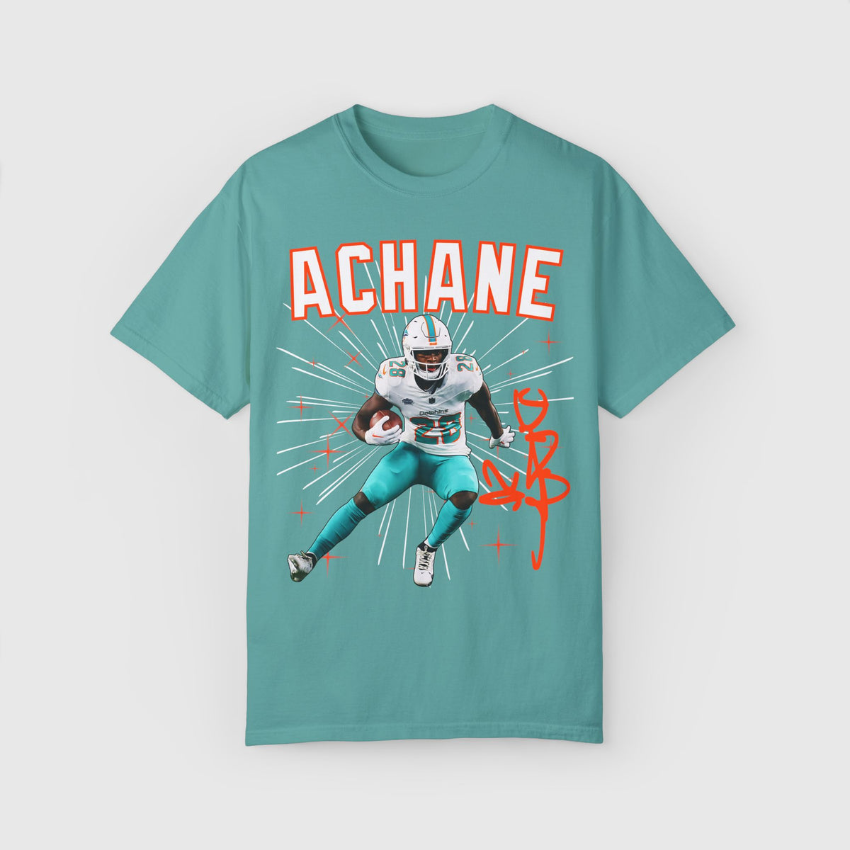 De'von Achane Signature Tee Seafoam