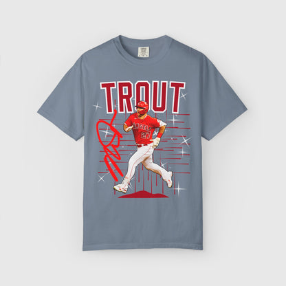 Mike Trout Signature Tee Product Pic Blue Jean