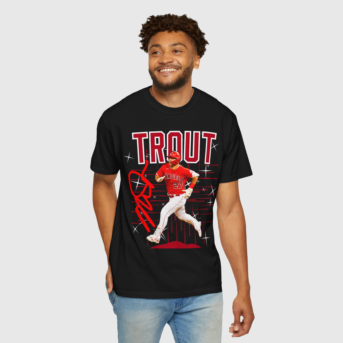 Mike Trout Signature Tee Product Pic Male Model