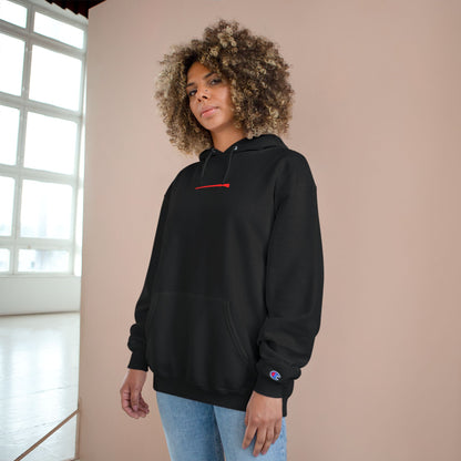 Red Rifle Champion Hoodie Product Pic Black Female Model