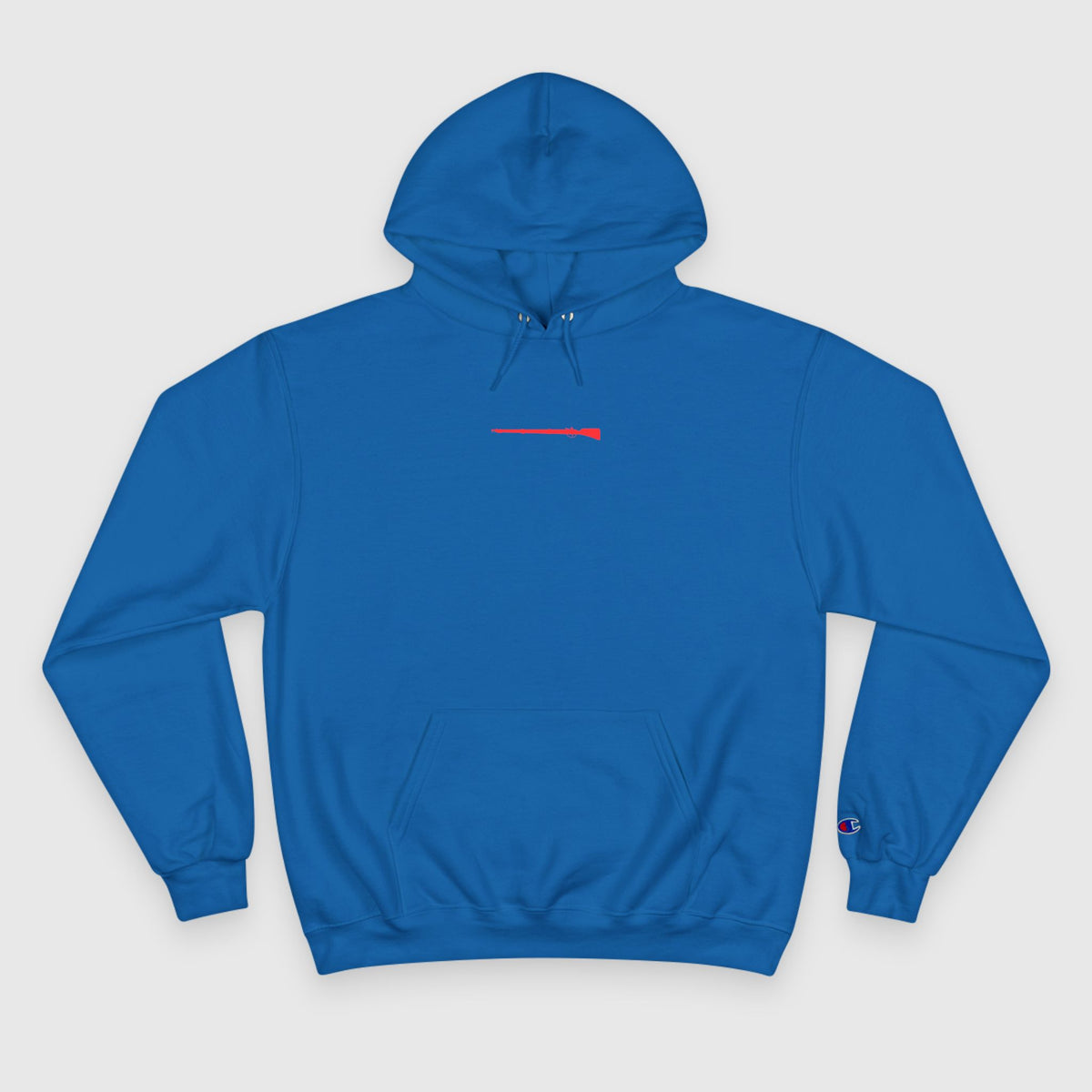Red Rifle Champion Hoodie Product Pic Blue
