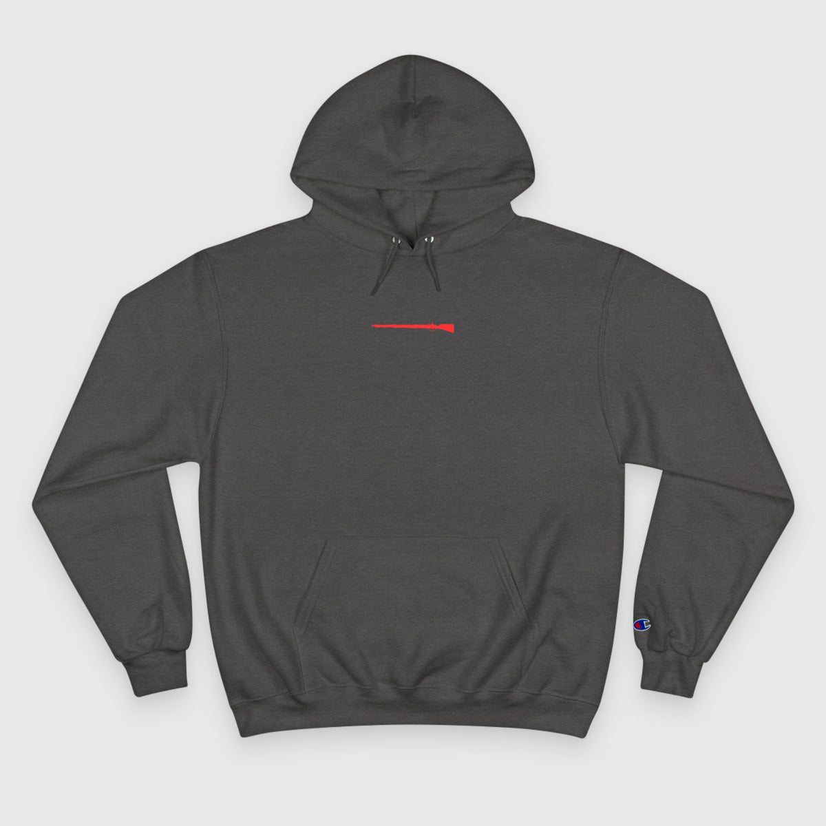 Red Rifle Champion Hoodie Product Pic Dark Gray