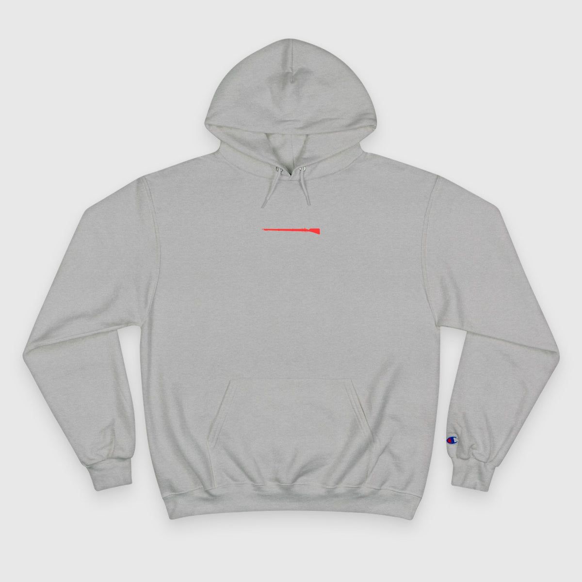 Red Rifle Champion Hoodie Product Pic Light Gray