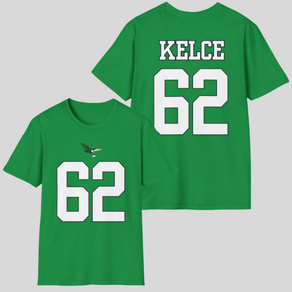 Jason Kelce Shirsey Product Pic Front & Back Irish Green